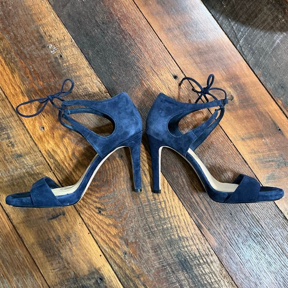 Antonio Melani Blue Suede Strappy Heels Size 7.5